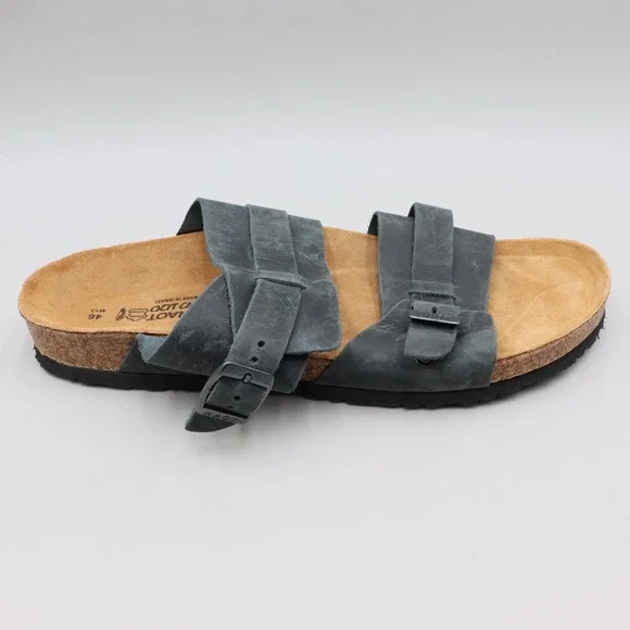 Naot Men's Santa Cruz Sandals Size EU 46 US 13 Gray Nubuck Leather Cork Soles
